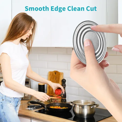 Vista 4 de Ultrean Abrelatas Manual Abrebotellas, Acero Inoxidable Resistente Borde Liso Abrelatas Manual de Mano con Mango Suave al Tacto, A Prueba de Óxido