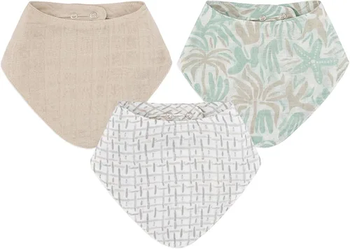 Vista 16 de Crane Baby Soft Muslin Baby Bib Set, 100% Organic Cotton Baby Bibs