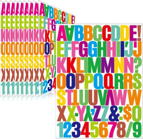 Vista 56 de Calcomanías de letras, 288 piezas, 18 hojas, vinilo autoadhesivo, impermeable, números de buzón, alfabeto para buzón, ventana, puerta, letrero, Negro