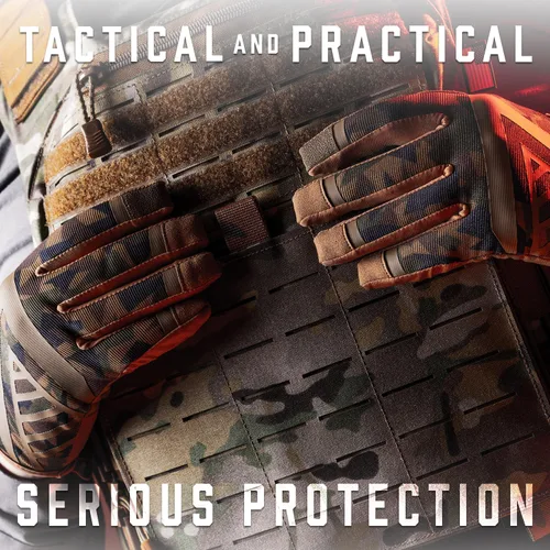 Vista 5 de Glove Station The Impulse 1.0 Tactical Gloves for Men with Touchscreen Compatibility – Suede Leather & Spandex Shooting Gloves for Motorcycle