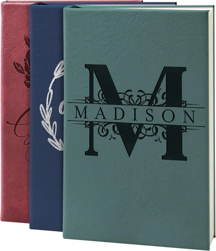 Vista 13 de Personal Leather Journal Notebooks 12 Design, 9 Color - Black Journal for Women, Men - Custom Notebook to Write in - Diary for Girls, Women