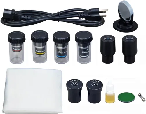 Vista 3 de OMAX Microscopio reemplazable trinocular compuesto 40X-2000X LED con cámara USB 10MP