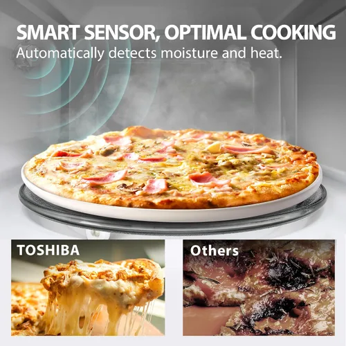 Vista 4 de TOSHIBA ML-EM34P(SS) - Microondas inteligente de sobremesa, recalentamiento con sensor, funciona con Alexa y control remoto, elementos esenciales