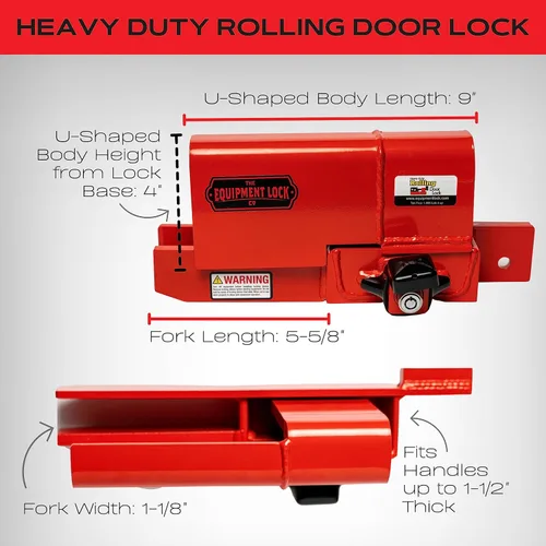 Vista 4 de Equipment Lock Co. Cerradura de puerta enrollable resistente con llave similar, modelo # HDRDL-KA