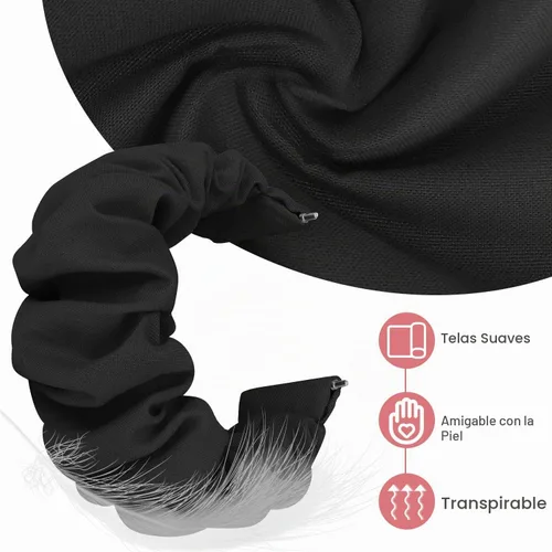 Vista 2 de Correas elásticas de repuesto para Samsung Galaxy Watch 4 5 Pro 6 7 Classic Galaxy Active 1 2 1.57 pulgadas y 1.732 pulgadas para mujer, Bla-S
