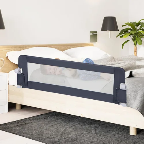 Vista 9 de BABY JOY Protector de barandilla de cama de doble cara, paquete de 2, extra largo, abatible para cuna convertible, barandilla plegable de seguridad