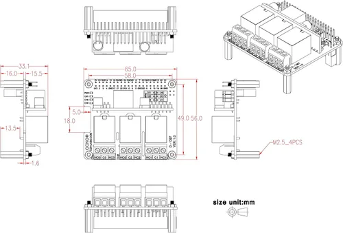 Vista 9 de Módulo de placa de relé RPi PoE para Raspberry Pi 3B+4B