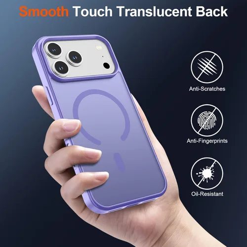 Vista 372 de SUPFINE - Funda magnética para iPhone 13 Pro Max (compatible con MagSafe), (protección contra caídas de grado militar de 10 pies), delgada, Negro