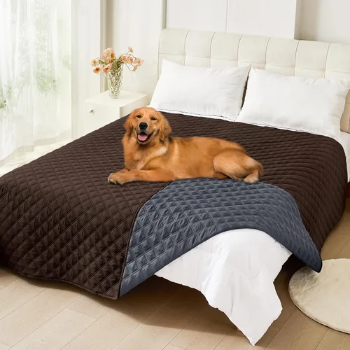 Vista 72 de Smiry Funda impermeable para cama de mascota, suave y lavable, para cama, sofá, reversible, perros pequeños, medianos, grandes, gatos, diseño