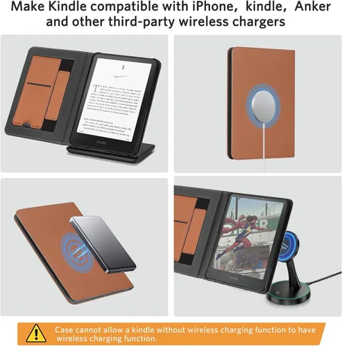 Vista 145 de CoBak Funda inteligente para Kindle Paperwhite de 6.8" de 11ª generación 2021 con función de encendido automático, ligera, delgada, de piel **Salvia