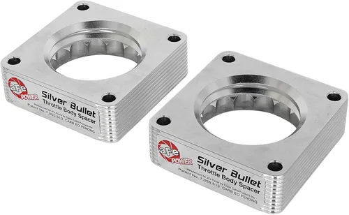 aFe Power Kit de espaciador de cuerpo del acelerador de bala plateada (par) Nissan 370Z 09-20/Infiniti G37 08-13/Q60/Q50 14-15 V6-3.7L (VQ37VHR)