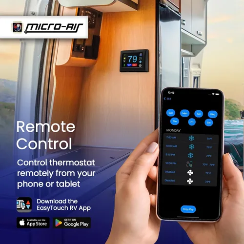 Vista 3 de MICRO-AIR EasyTouch - Termostato digital de repuesto para autocaravana, programable y confiable, habilitado para WiFi y Bluetooth, termostato