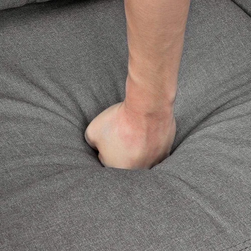 Vista 7 de Yaheetech Silla reclinable de tela para asientos de cine en casa, sofá reclinable moderno para sala de estar individual con bolsillo, color gris