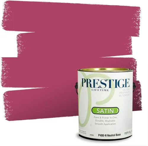 Vista 17 de Prestige Paints E100-T-SW6591 Pintura exterior e imprimación en uno, 1 galón, plano, combinación comparable de Sherwin Williams Amaryllis, 1 galón