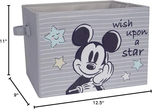 Vista 5 de Lambs & Ivy Disney Mickey Mouse - Cesta de almacenamiento plegable, color gris