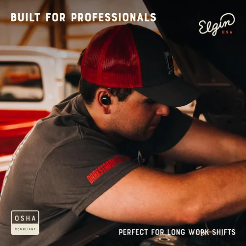 Vista 4 de Auriculares Elgin Rebel True Wireless, auriculares Bluetooth de reducción de ruido de 25 dB, micrófono con aislamiento de ruido, vida de batería