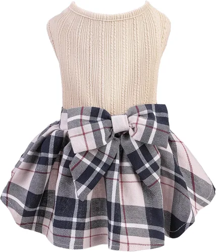 Vista 29 de PUPTECK Vestido estampado para perro, ropa para mascotas para el 4 de julio con lindo corbatín para cachorros, bandera, XS