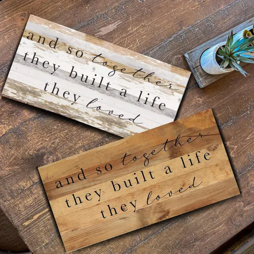 Vista 5 de Letrero rústico de madera recuperada por Second Hand By Nature – 24 x 12 pulgadas, hecho a mano, moderno, decoración para el hogar de casa de campo