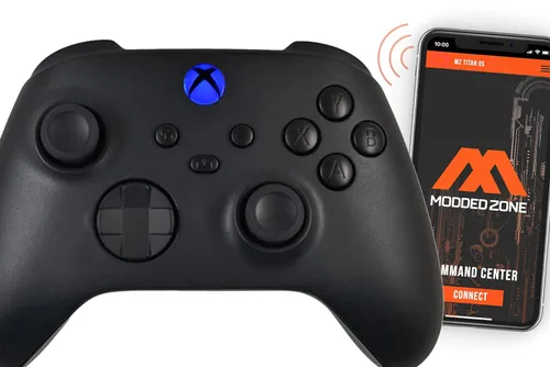 MODDEDZONE Black Out Smart Rapid Fire Custom Modded Controller Compatible with Xbox One SX for All Major Shooter Games control via phone APP (3.5 mm