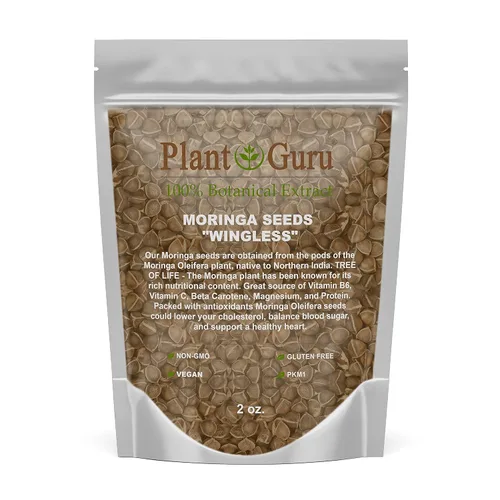 Moringa Seeds sin alas de 2 onzas. Variedad PKM1 - Bocadillos comestibles - Plantación - Moringa Oleifera - Malunggay - Semillas De Moringa - Árbol