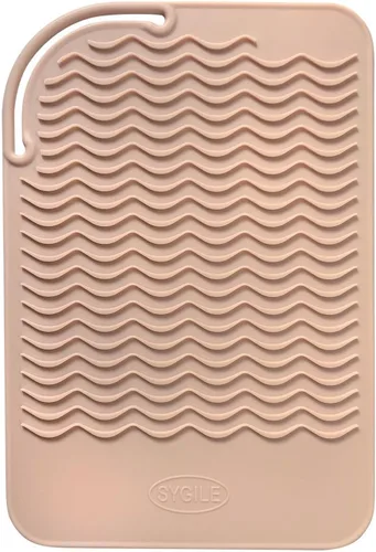 Vista 10 de Alfombrilla de viaje de silicona resistente al calor de 11 x 7.5 pulgadas, almohadilla anticalor para alisadores de cabello, rizadores, planchas