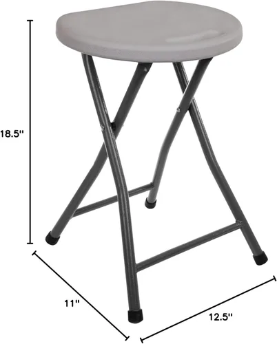 Vista 9 de Mintra Taburetes plegables - 18.5 pulgadas de altura, metal, resistentes (1 paquete, verde azulado)