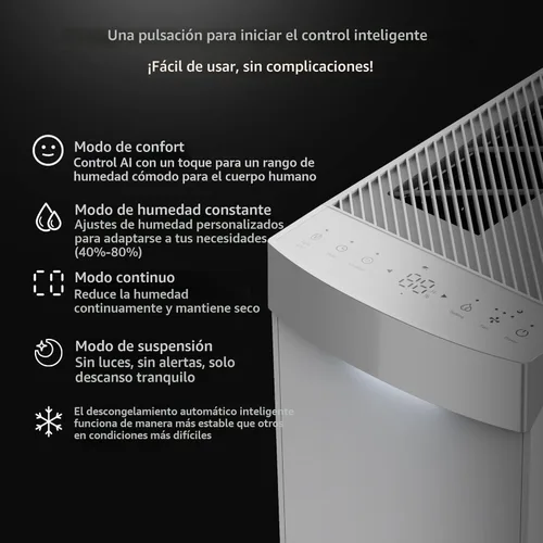 Vista 7 de Deshumidificador Energy Star versión 6.0 de 74 pintas/D, deshumidificador inteligente AEOCKY de 4500 pies cuadrados con manguera de drenaje
