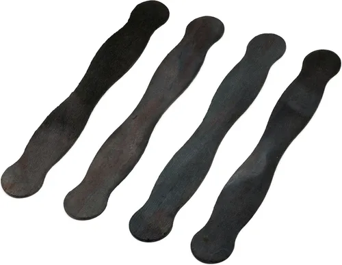 Vista 4 de Manijas de abanico de madera negras de 8 pulgadas, programas de boda, paquete de 50, palitos de paleta de manualidades jumbo para paletas