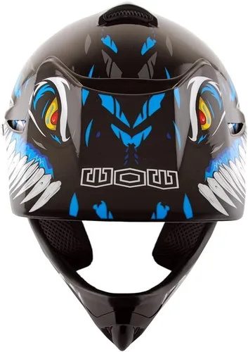 Vista 2 de WOW Casco de Motocross BMX MX ATV Bicicleta de Tierra para Jóvenes Niños Dragón Azul