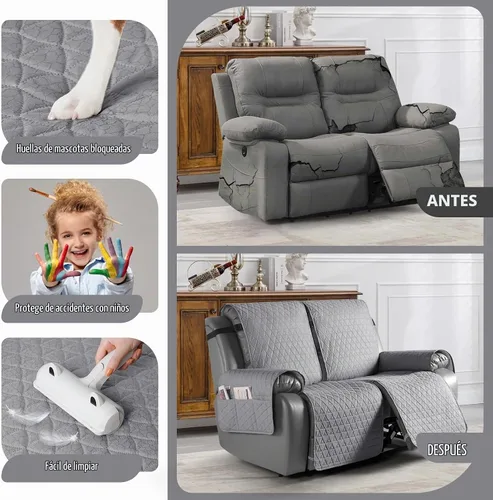 Vista 3 de TAOCOCO - Funda reclinable 100% impermeable para sillón reclinable de 2 Negro