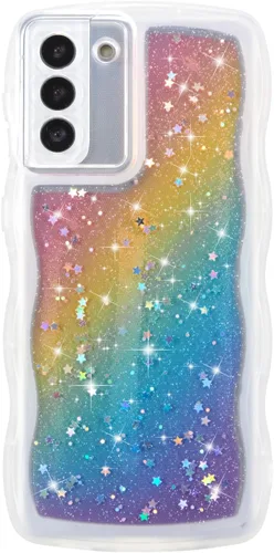 Vista 42 de ZTOFERA Funda protectora para Samsung Galaxy A14 4G/5G de 6.6", ondulada, con brillantina de estrella, poliuretano termoplástico transparente, suave
