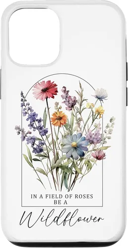 Vista 11 de Funda para iPhone 12 mini In A Field Of Roses Be A Wildflower Vintage Flower & Quotes Case