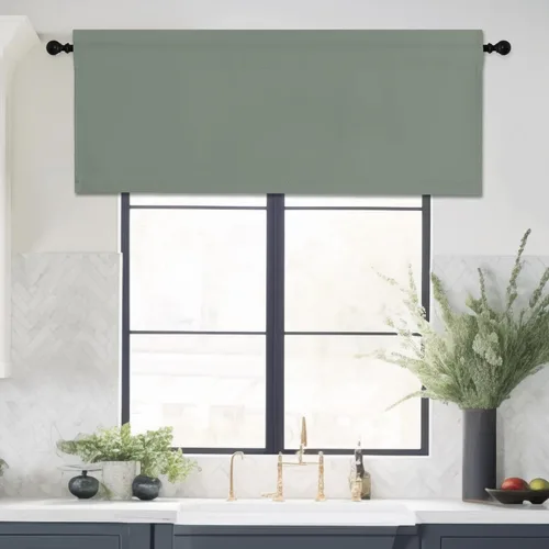 Vista 41 de NICETOWN Cenefa de cocina para ventanas, cortina corta con bolsillo para barra de estilo campestre con aislamiento térmico para sala de estar