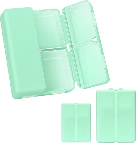 Vista 19 de FYY - 2 pastilleros diarios con 7 compartimentos para pastillas, para viaje, diseño plegable, para guardar vitaminas, aceite de hígado de bacalao