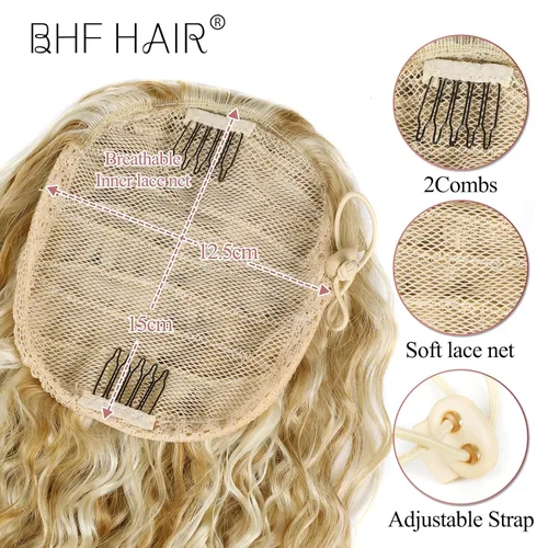 Vista 5 de Extensión de cola de caballo larga con cordón sintético de 26 pulgadas, moño rizado 4# Clip en extensión de pelo para mujer