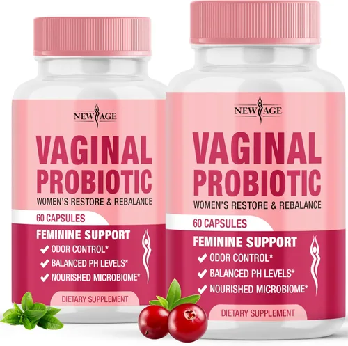 Vista 8 de NEW AGE Probióticos vaginales para mujeres con prebióticos, extracto de arándano y una mezcla de probióticos Lactobacillus, apoya el equilibrio