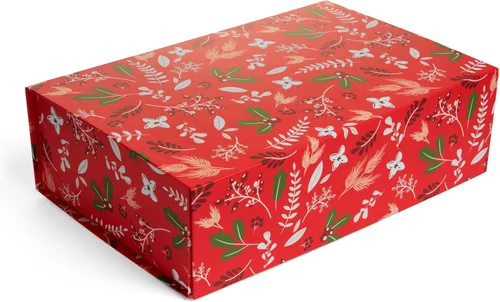 Caja de regalo de Navidad con tapa magnética | Cajas de regalo decorativas rojas para regalos, regalos de vacaciones, golosinas, adornos y