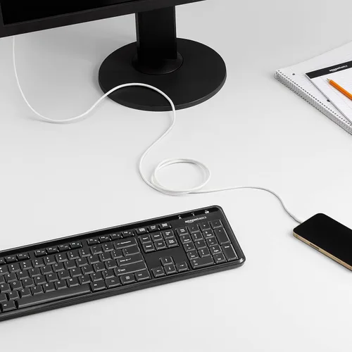 Vista 8 de Yaxa Basics Cable de carga USB-A a Lightning ABS con certificación Mfi para iPhone de Apple, iPad, 6 pies, blanco, 1 paquete