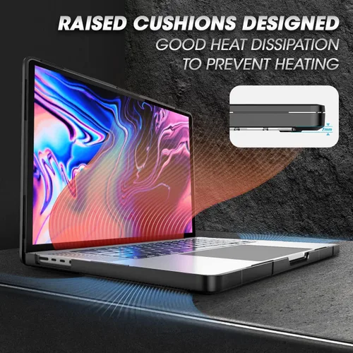 Vista 7 de SUPCASE Funda protectora rígida resistente para MacBook Pro de 14 pulgadas 2026-2021 (Unicorn Beetle), M5/M4/M3/M2/M1 Pro/Max A3434 A3185 A3401 Negro