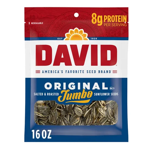 DAVID Semillas de girasol Jumbo, sabor original, 16 oz.