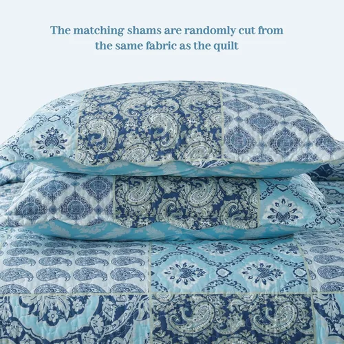 Vista 7 de KASENTEX Juego de colcha individual, colcha ligera, colcha reversible, ropa de cama impresa con diseño campestre, funda de edredón prelavada - Ropa