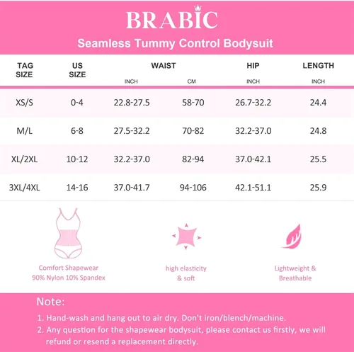 Vista 5 de BRABIC Body moldeador para mujer, bragas con control de abdomen, sin mangas, cuello en V, camisola