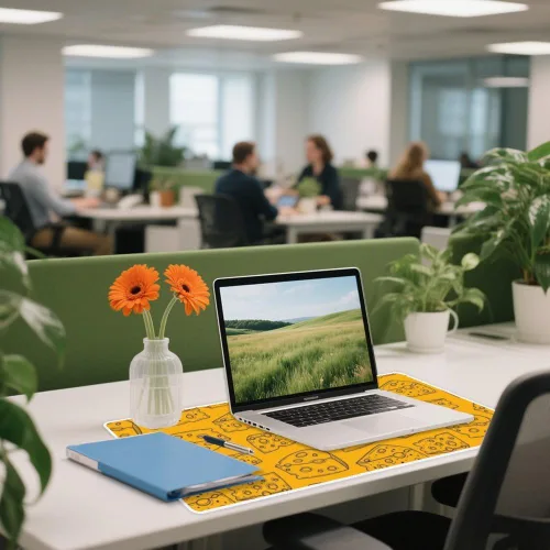 Vista 5 de Cute Cheese Doodle Mouse Pad Large Gaming Desk Mat with Non- Slip Rubber Base Smooth Face Gamer Mouse Pad Gaming Mousepads Desk Accessories Set for