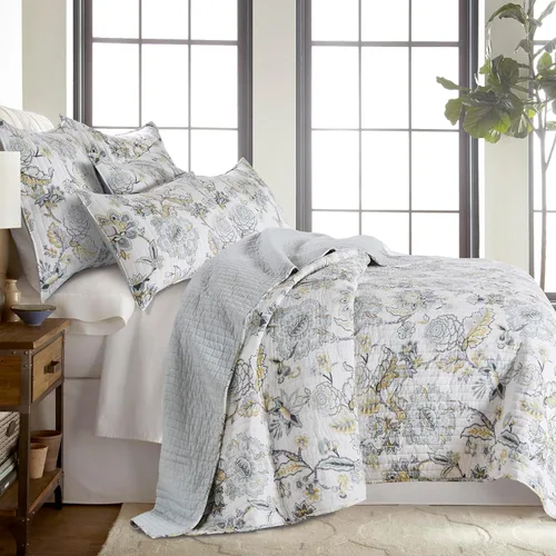 Levtex Home Ophelia Spa Juego de edredón reversible tamaño King/Cal King (106x92 pulgadas) y 2 fundas de almohada (36x20 pulgadas) - Ropa de cama -