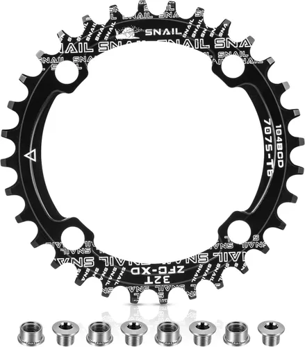 Boao Plato 104 BCD 32T 34T 36T 38T Anillo de cadena simple estrecho ancho con 4 piezas de pernos de piñón para bicicletas de carretera, bicicletas