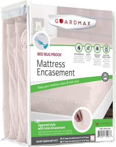 Vista 68 de Guardmax Funda de colchón de punto con cremallera y bolsillos profundos, impermeable y a prueba de chinches, ropa de cama cómoda, suave y silenciosa