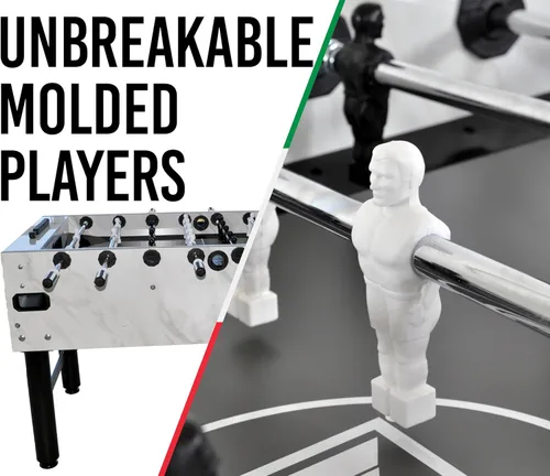 Vista 4 de KETTLER Carrara - Mesa de futbolín para exteriores con rotación de portero de 360 grados, 5 bolas de resina, 5 bolas de corcho y cubierta