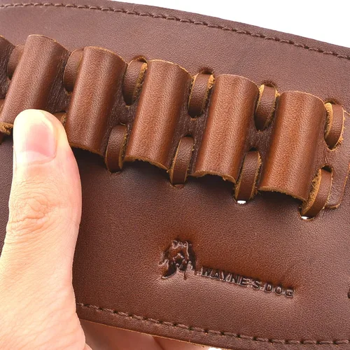 Vista 9 de Cartucho de cuero para cinturón de soporte de bucle para cinturón de funda deslizante para .30-30 .357 .308 .45-70 30-06 12GA 16GA 20GA