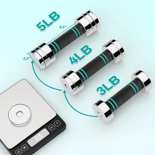 Vista 5 de LIFERUN Juego de 2 mancuernas ajustables de acero, 5/10/15 libras, mango de espuma antideslizante y cómodo, juego de mancuernas ajustables