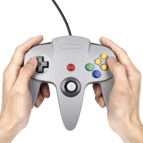 Vista 9 de KIWITATA Controlador clásico N64, control remoto retro N64 con cable, controlador de gamepad compatible con consola de sistema de videojuegos N64